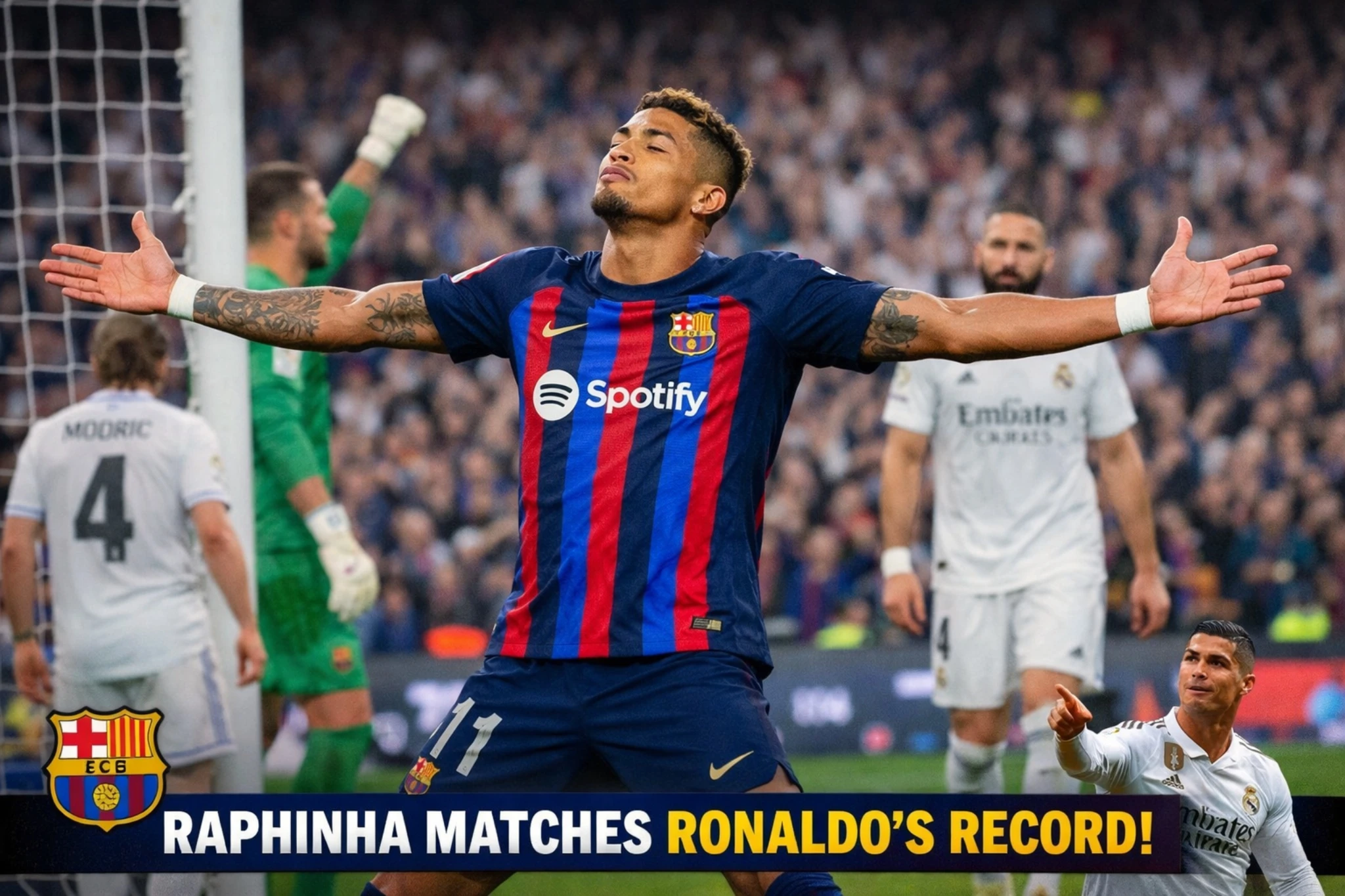 After Barcelona’s Win Over Real Madrid, Raphinha Pulls Off an El Clásico Stunner to Match Cristiano Ronaldo’s Special Record