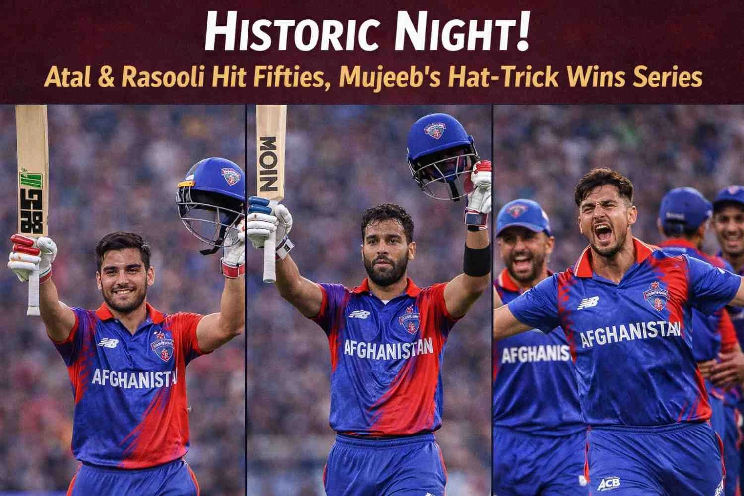 Historic Night! Atal & Rasooli Hit Fifties, Mujeeb’s Hat-Trick Wins Series