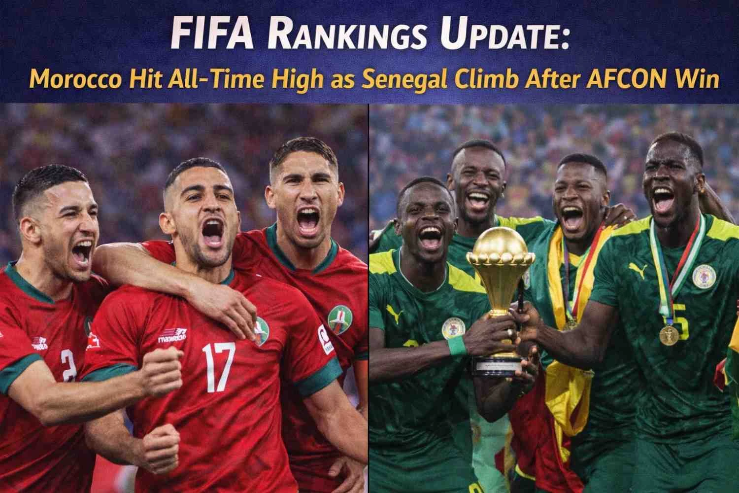 FIFA Rankings Update: Morocco Hit All-Time High as Senegal Climb After AFCON Win